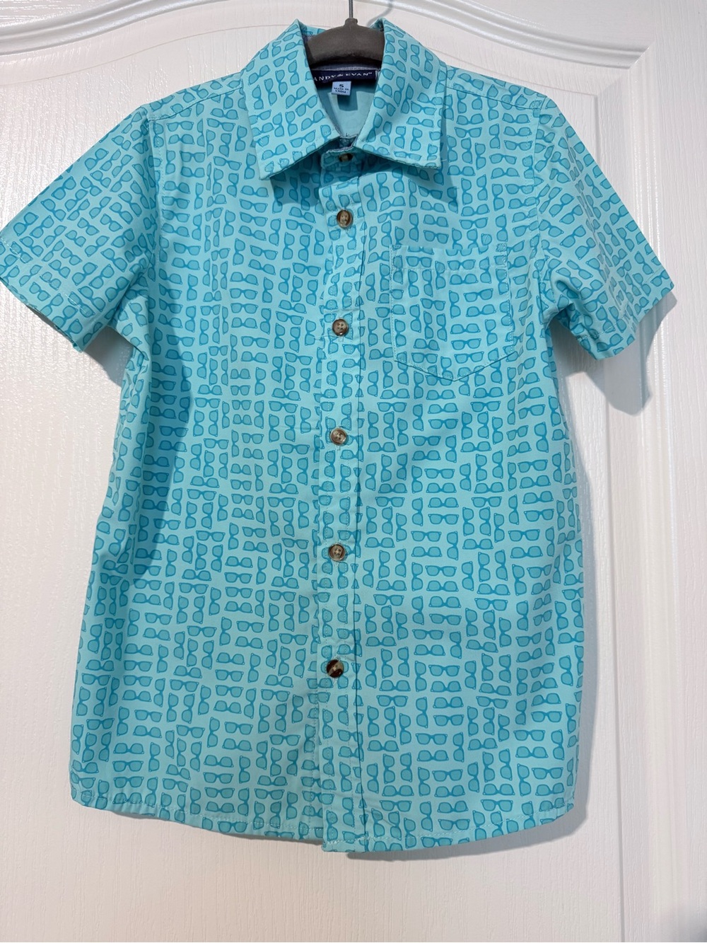 Andy & Evan Aqua Sunglasses Button-Up Shirt
